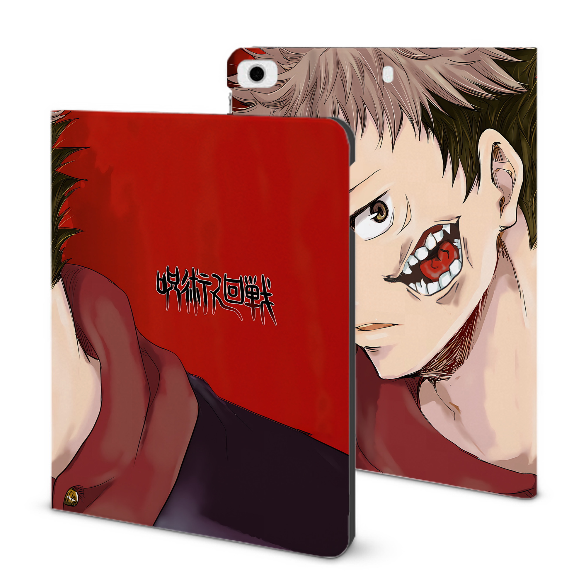 （画像用） 呪術廻戦 Jujutsu Kaisen IPad ケース ブック型 PUレザー TPU 耐衝撃 軽量 薄型 ペン収納なし 全面保護 IPad 各モデル対応